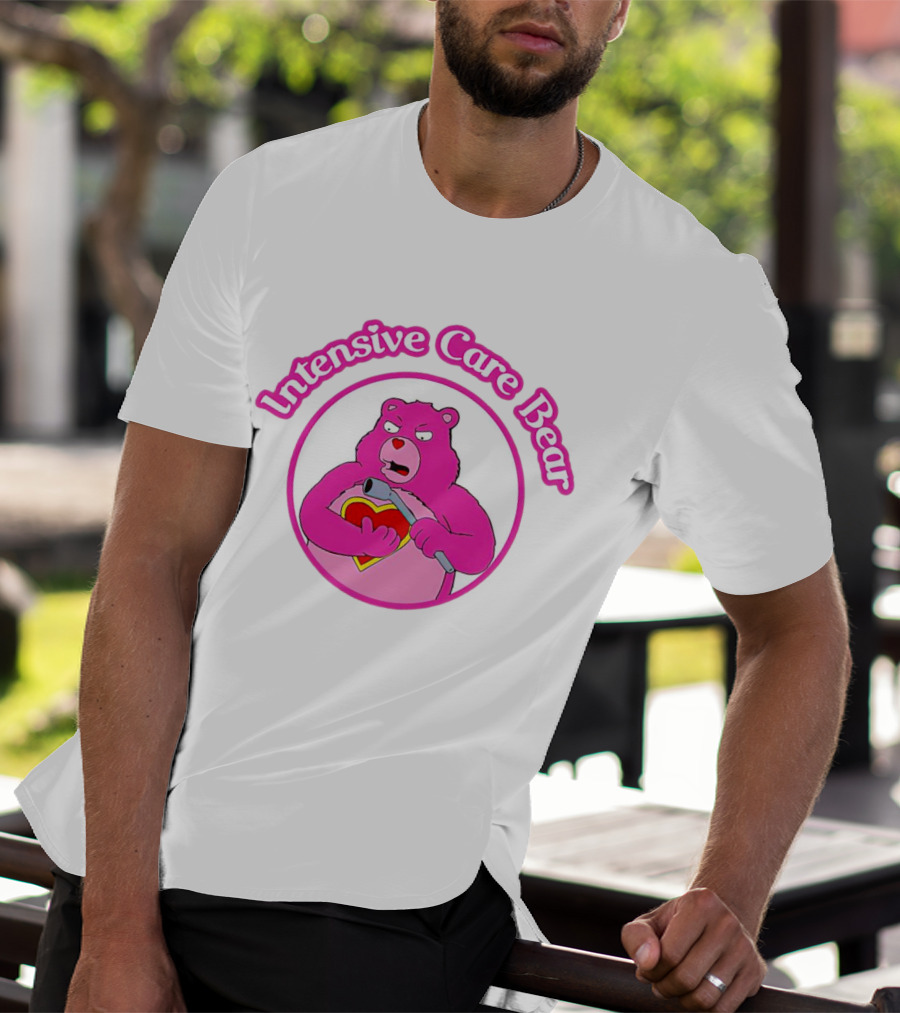 Intensive Care Bear With Heart And Pipe T-Shirt