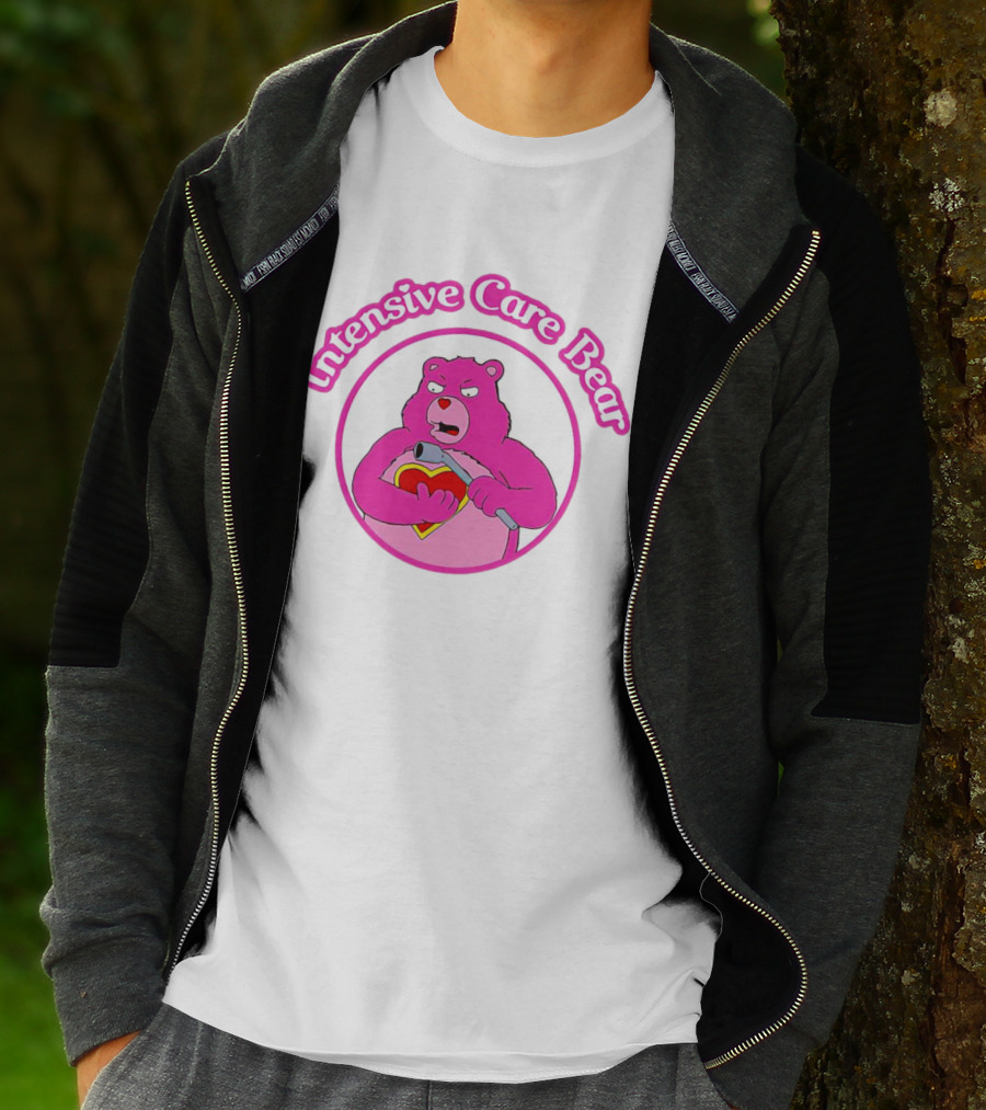 Intensive Care Bear With Heart And Pipe T-Shirt