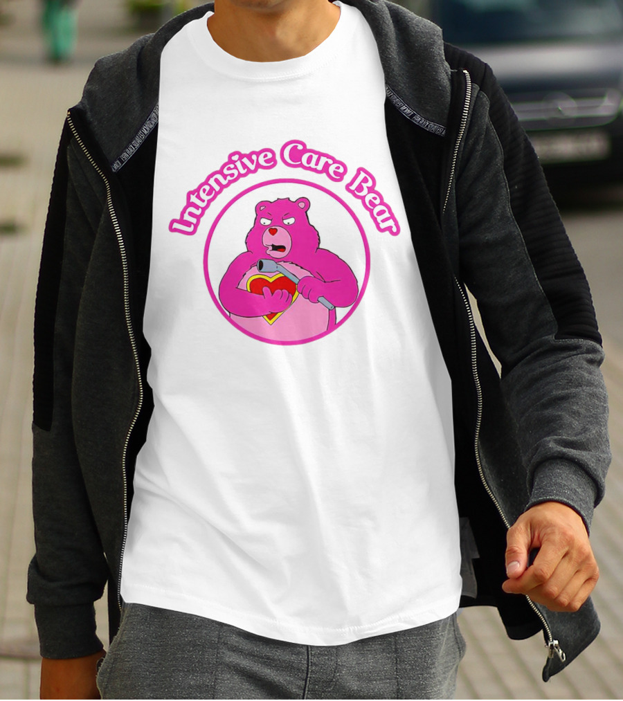 Intensive Care Bear With Heart And Pipe T-Shirt