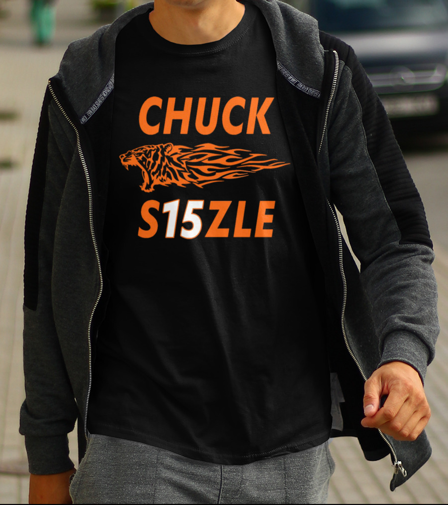 CHUCK SIZZLE S15ZLE Tiger Flame Cincinnati Bengals T-Shirt