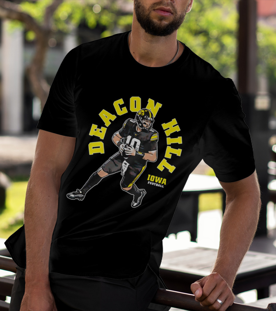 Deacon Hill Iowa Football Cartoon Player Number 10 T-Shirt