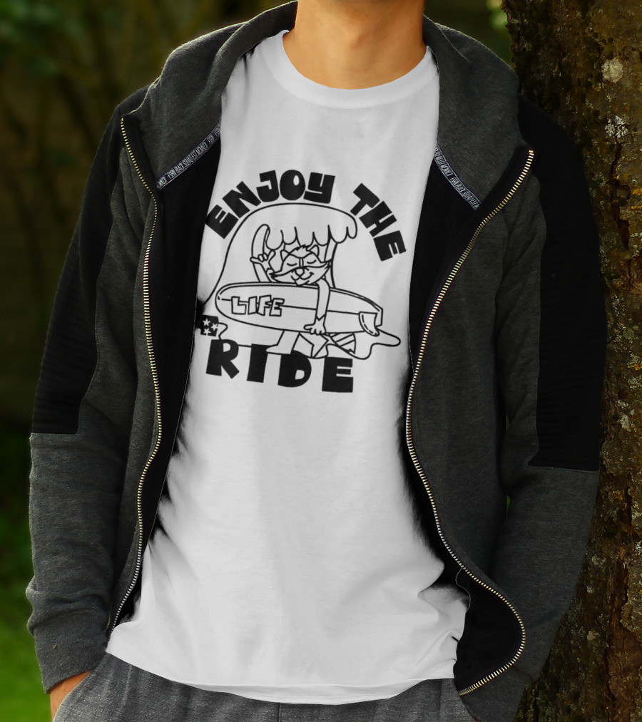 Enjoy The Surfing Cat Life Ride T-Shirt