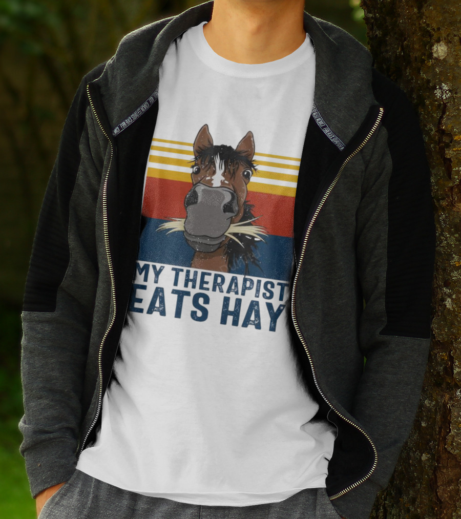 My Therapist Eats Hay Horse Vintage T-Shirt