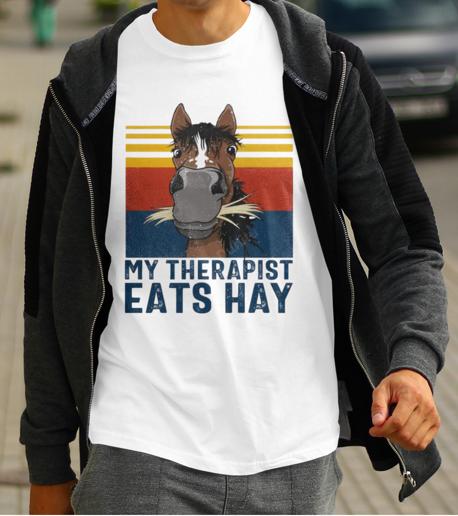 My Therapist Eats Hay Horse Vintage T-Shirt