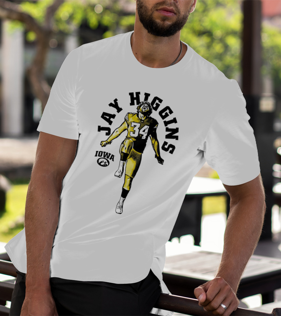 Jay Higgins Iowa Hawkeyes Football 34 Player T-Shirt