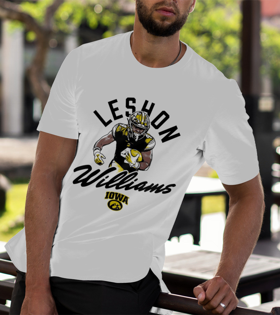 Leshon Williams Iowa Football Hawkeyes Cartoon Football Player T-Shirt