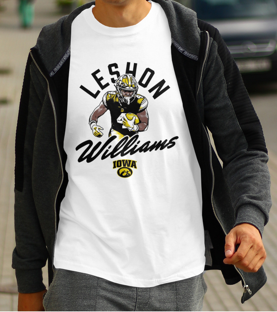Leshon Williams Iowa Football Hawkeyes Cartoon Football Player T-Shirt