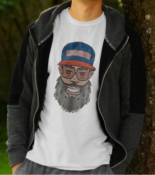 Nickanator New York Knicks Beard Hat Face T-Shirt