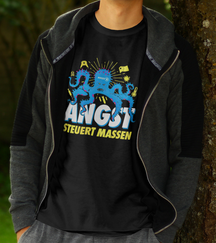 Angst Steuert Massen Octopus With Symbols And Expressions T-Shirt