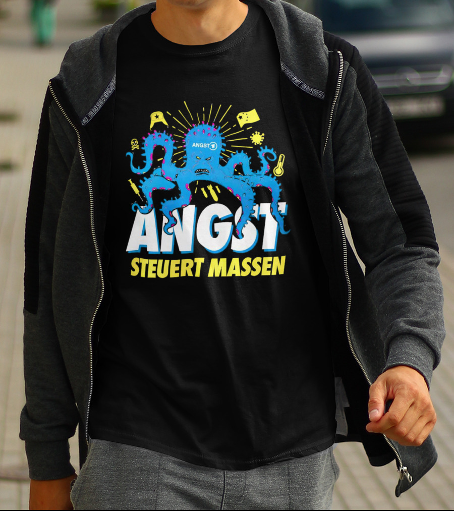 Angst Steuert Massen Octopus With Symbols And Expressions T-Shirt