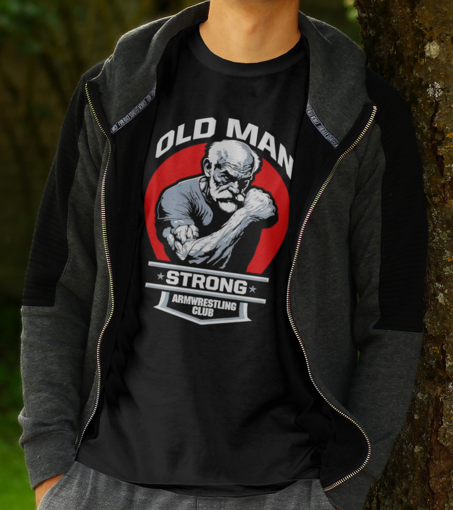 Old Man Strong Armwrestling Club Vintage Style Retro T-Shirt