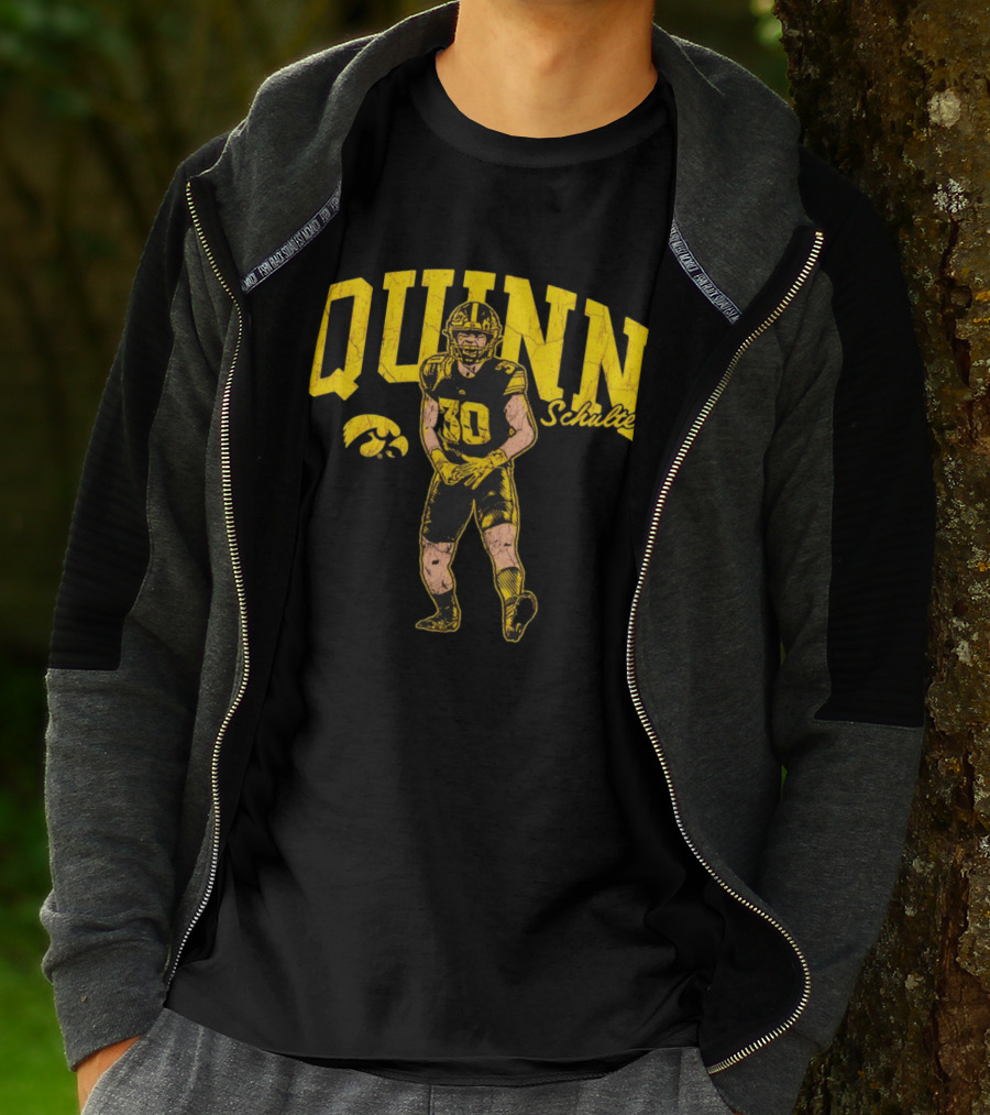 Quinn Schulte Iowa Hawkeyes Football Number 10 Cartoon T-Shirt