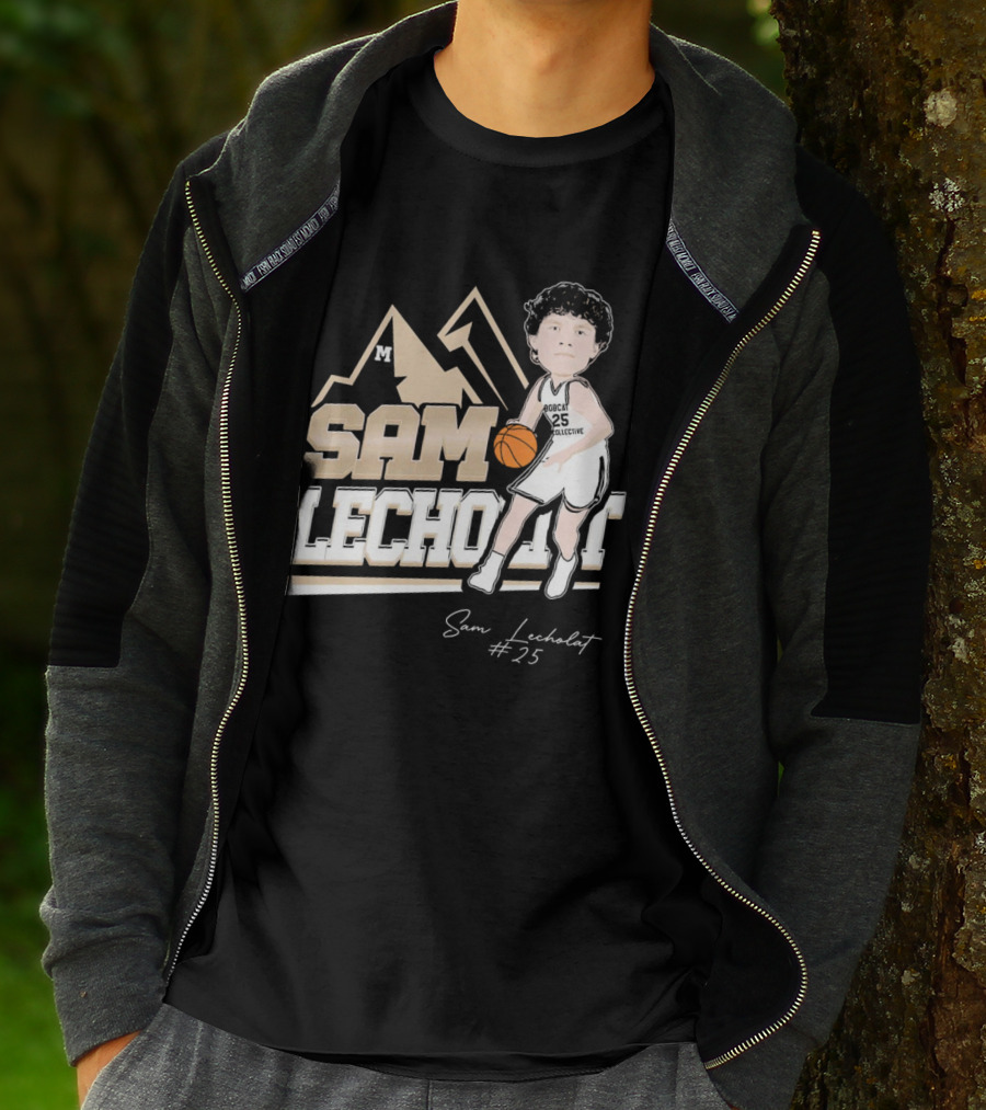 Sam Lecholat Montana State Bobcats Collective #25 Signature Basketball Player M T-Shirt