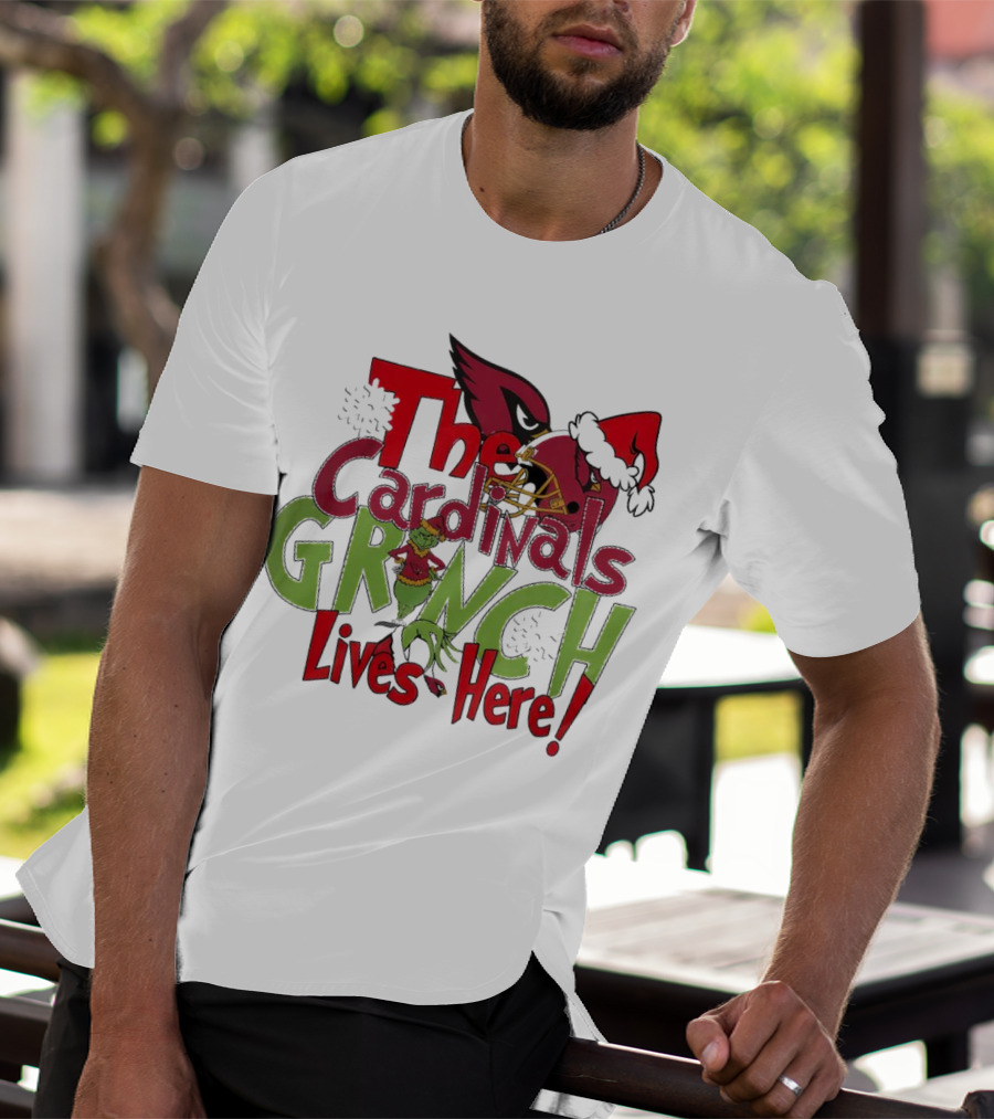 The Cardinals Grinch Lives Here Christmas Arizona T-Shirt