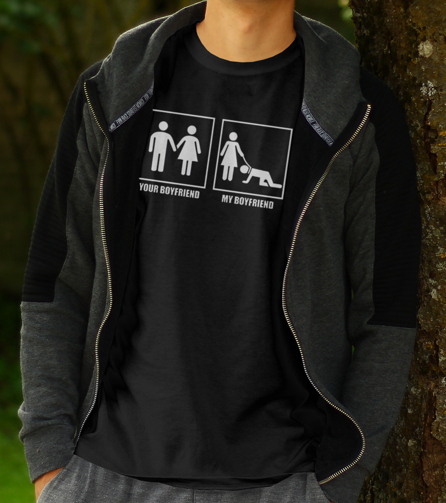 Your Boyfriend My Boyfriend Funny Couples Pictogram Comparison T-Shirt