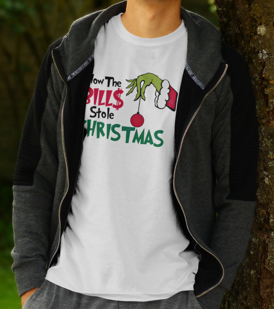 How The Bills Stole Christmas Grinch Hand T-Shirt