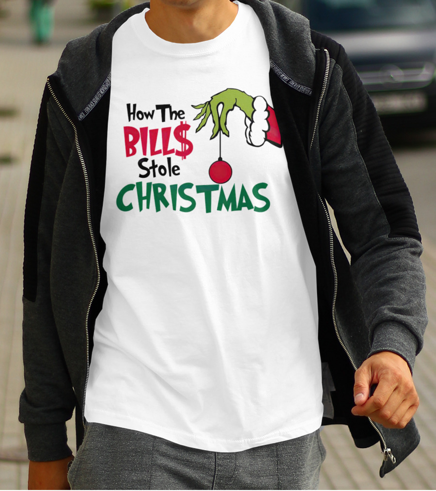 How The Bills Stole Christmas Grinch Hand T-Shirt