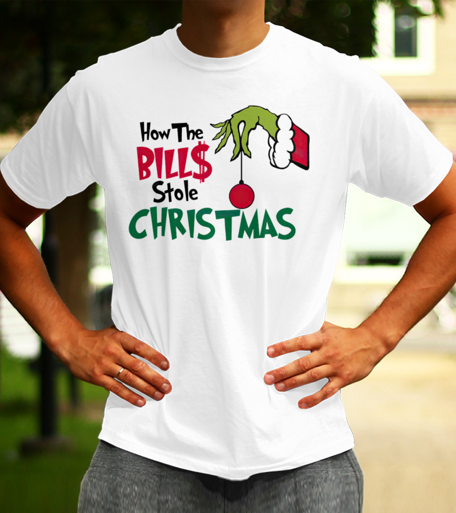 How The Bills Stole Christmas Grinch Hand T-Shirt