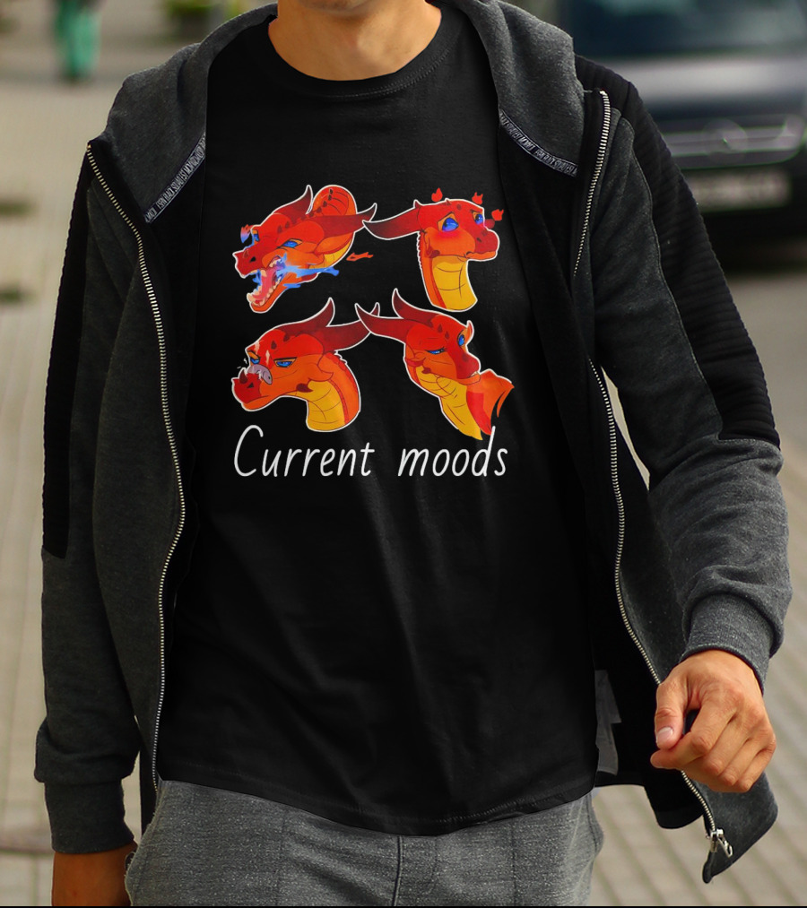 Current Moods Dragon Expressions Angry Happy Love Grumpy T-Shirt
