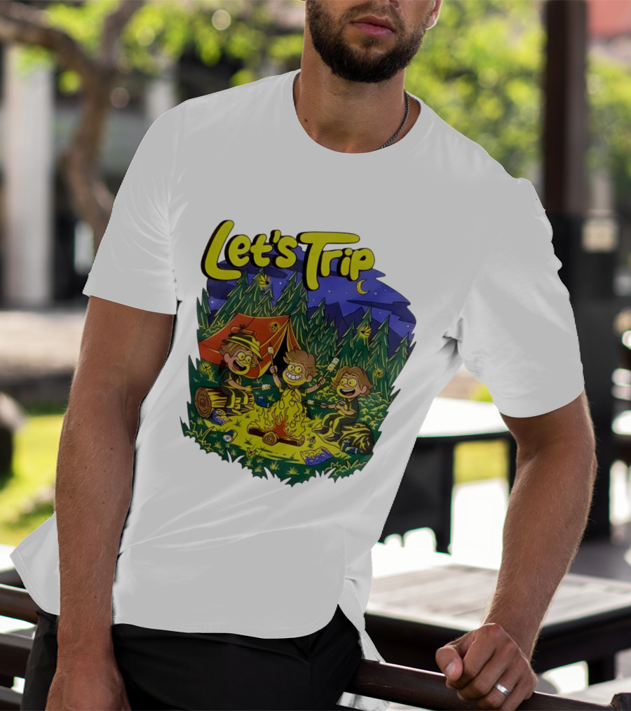 Let's Trip Around Campfire Cartoon Adventure T-Shirt