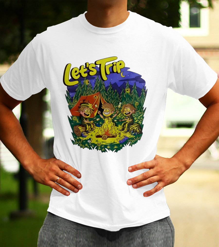 Let's Trip Around Campfire Cartoon Adventure T-Shirt