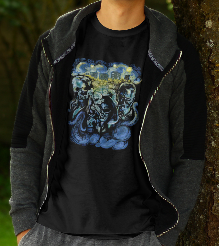 Fight Club Characters In Van Gogh’s Starry Night T-Shirt