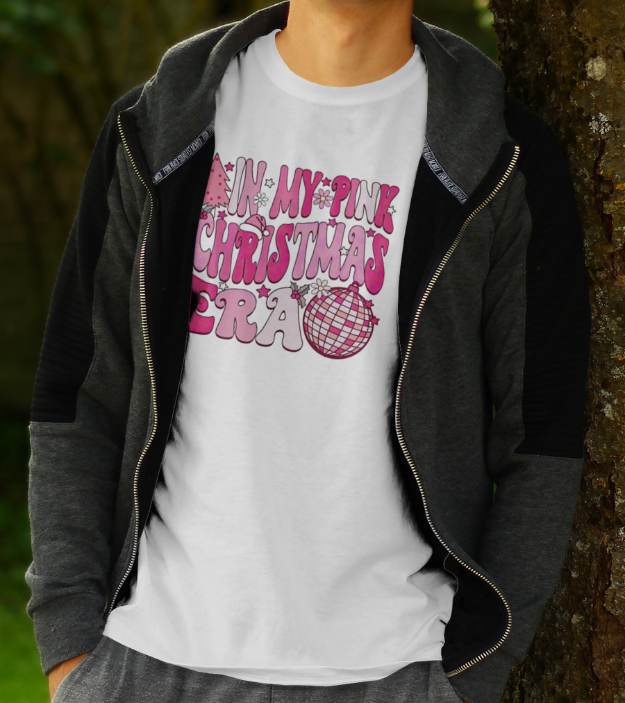 In My Pink Christmas Era Disco Ball T-Shirt