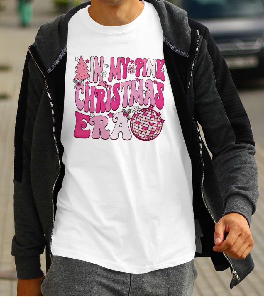 In My Pink Christmas Era Disco Ball T-Shirt