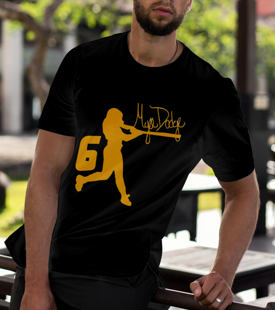 Mya Dodge Missouri Tigers Softball Signature Player Silhouette Number 6 T-Shirt