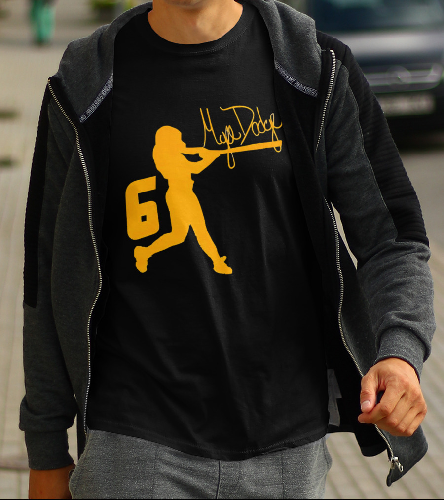 Mya Dodge Missouri Tigers Softball Signature Player Silhouette Number 6 T-Shirt