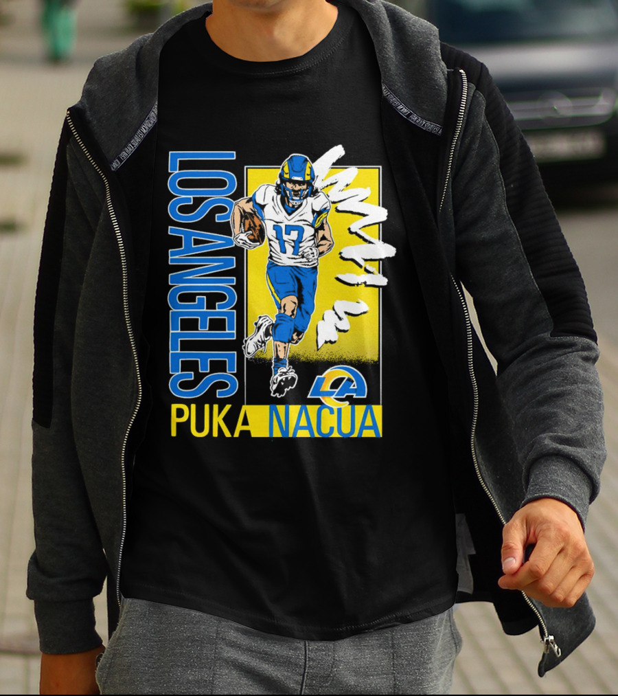 Los Angeles Puka Nacua Rams 17 Player Caricature T-Shirt