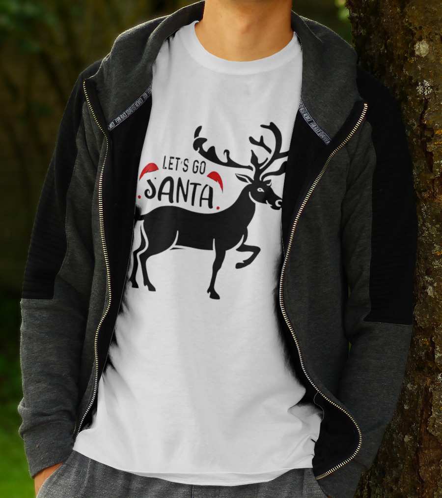 Let's Go Santa Christmas Reindeer T-Shirt