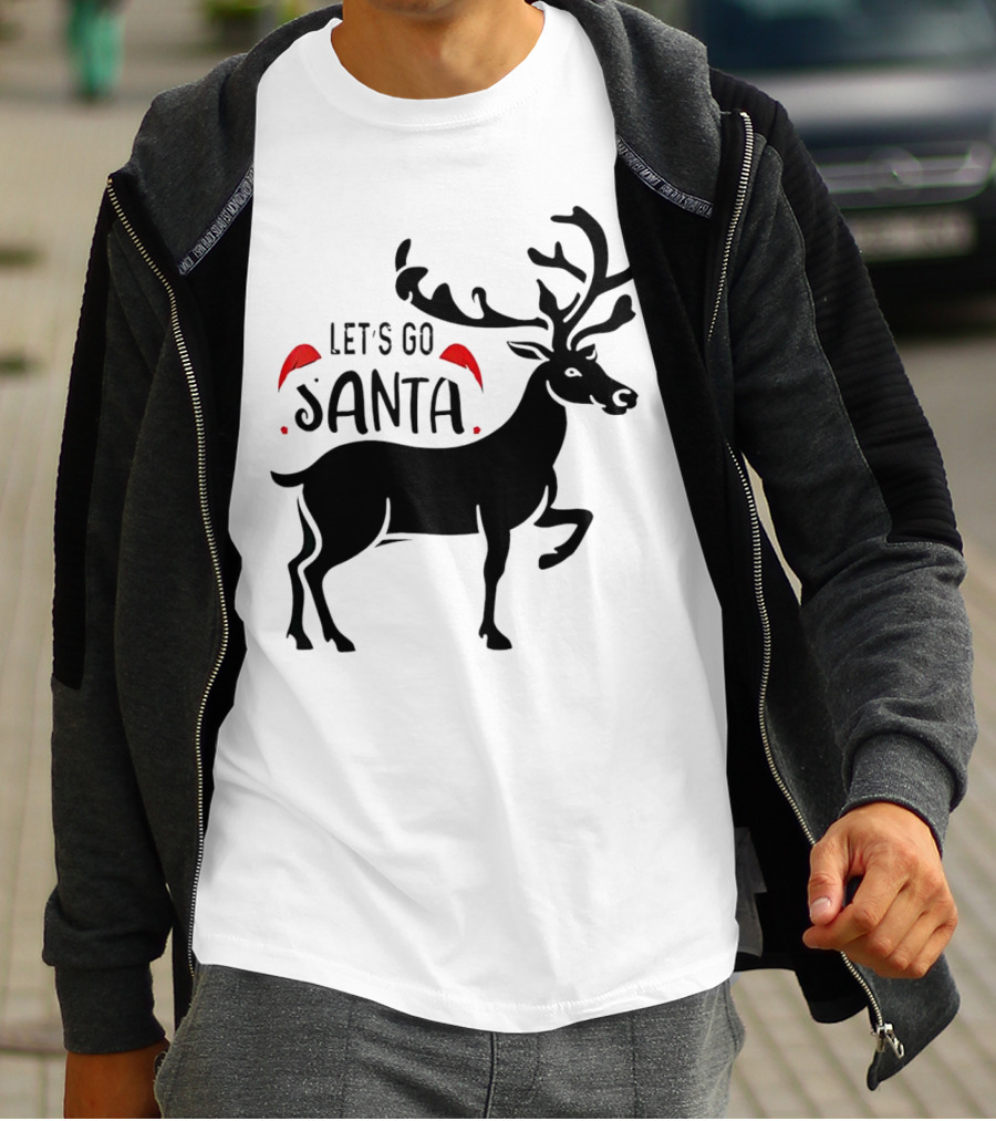Let's Go Santa Christmas Reindeer T-Shirt