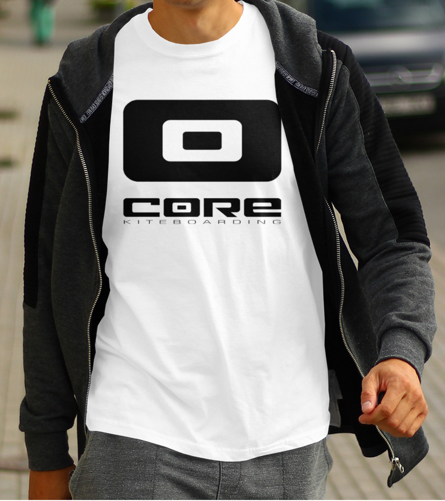 Core Kiteboarding Logo Icon With Bold Black Typography T-Shirt