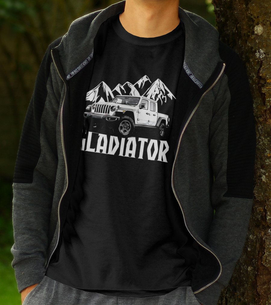 Gladiator Jeep With Mountain Background T-Shirt