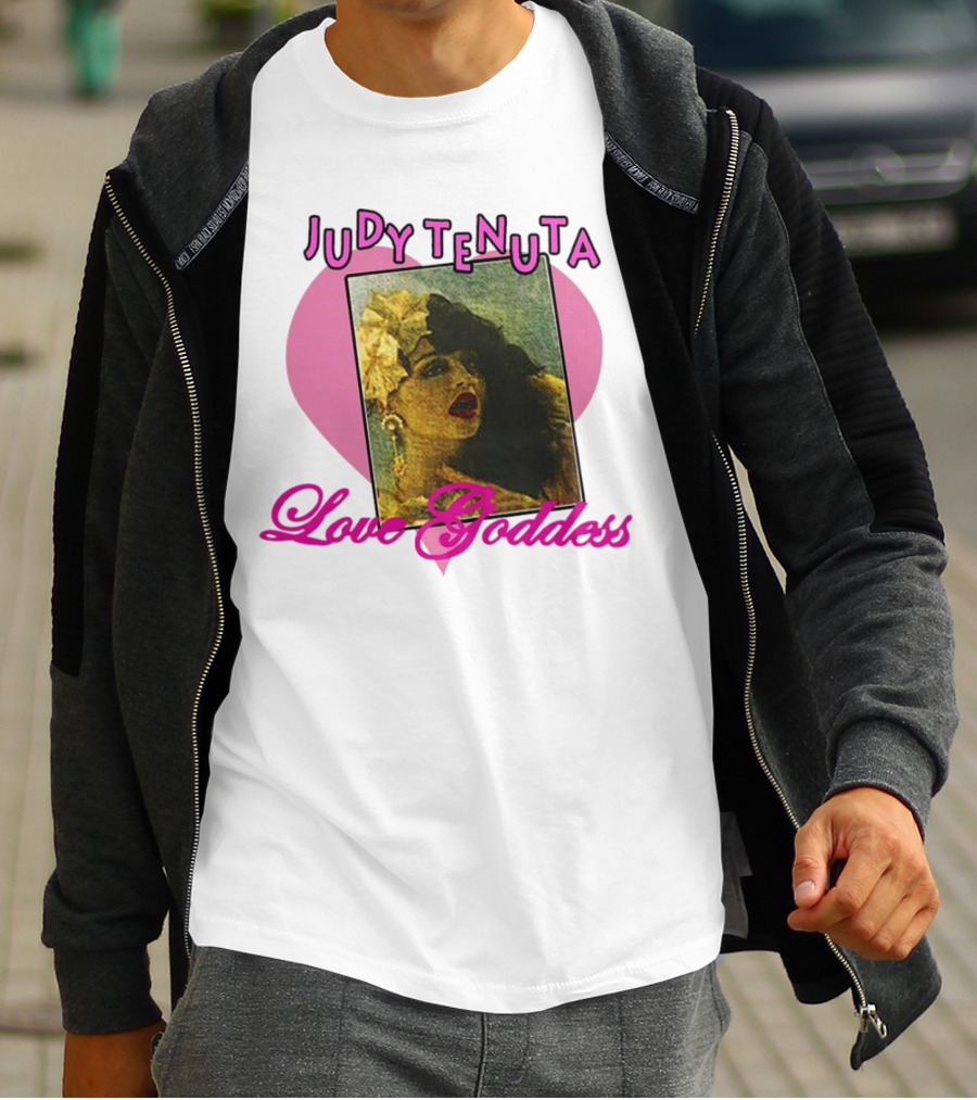 Judy Tenuta Love Goddess Vintage Art With Heart Background T-Shirt