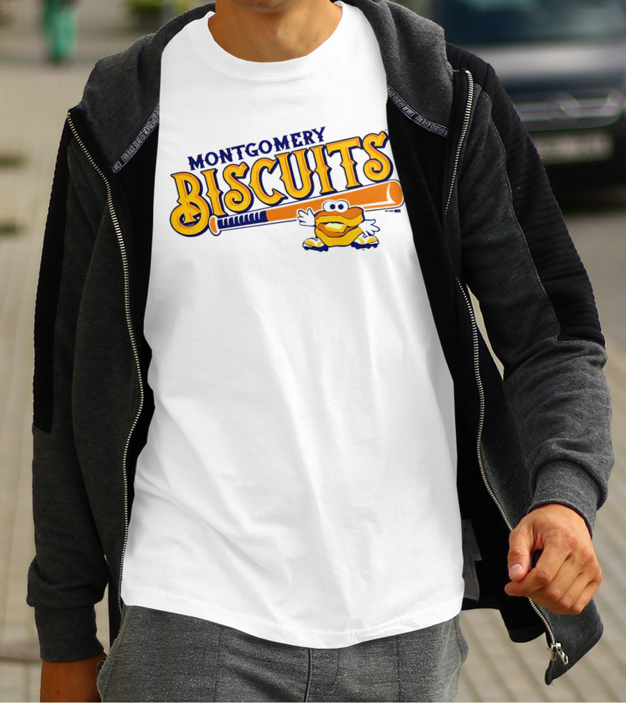 Montgomery Biscuits Biscuits Baseball Bat Biscuits Mascot T-Shirt