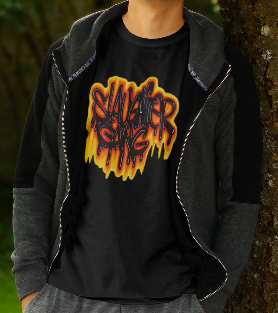 Slaughter Gang Drip Graffiti Flames T-Shirt