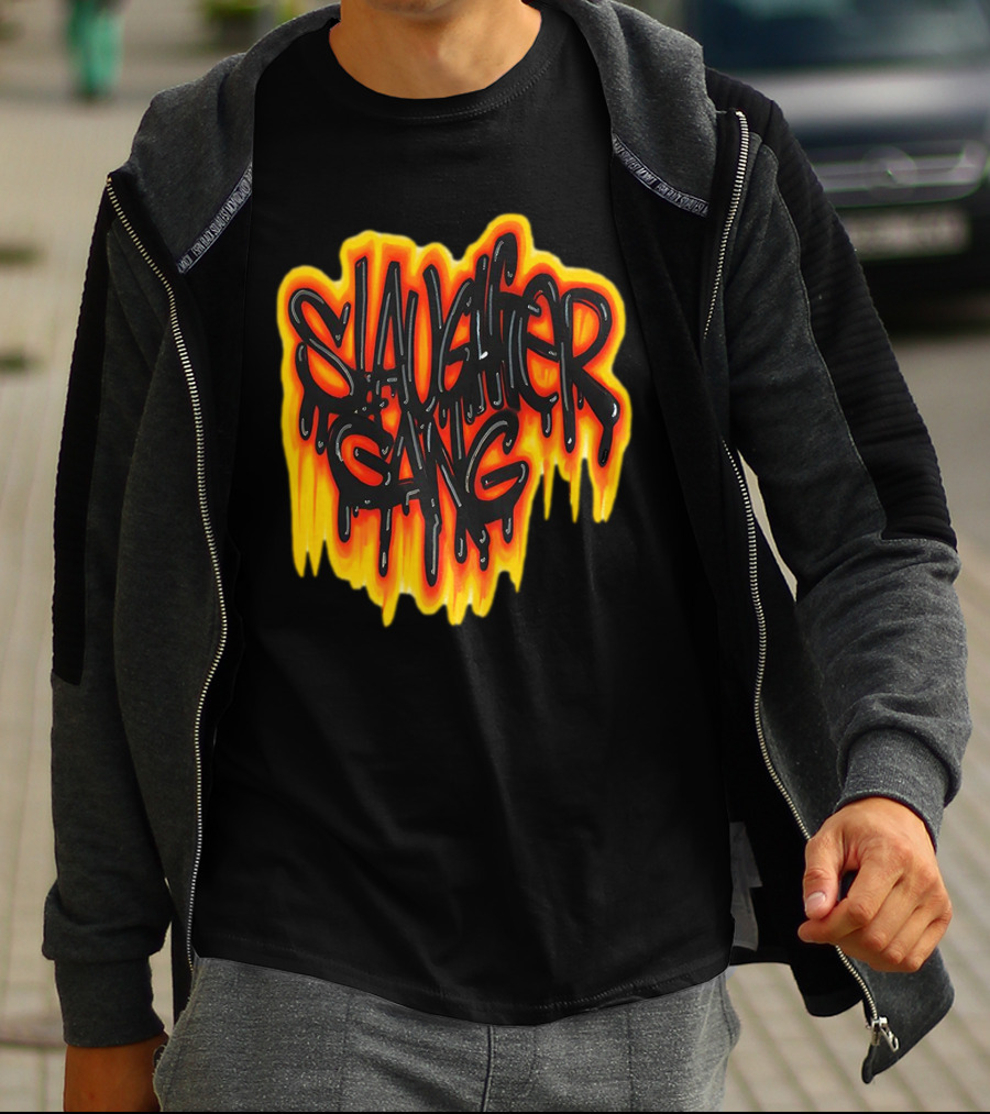 Slaughter Gang Drip Graffiti Flames T-Shirt