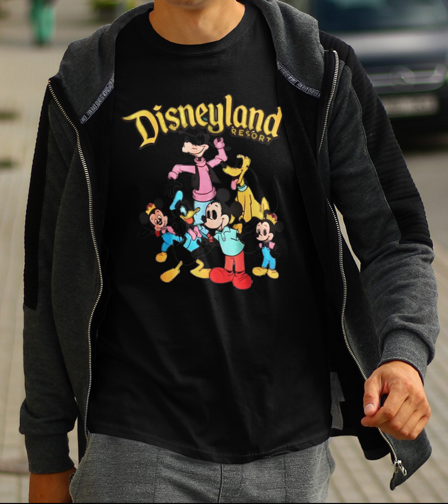 Disneyland Resort Mickey Mouse Goofy Donald Duck Pluto Characters T-Shirt