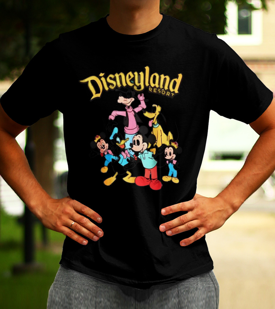 Disneyland Resort Mickey Mouse Goofy Donald Duck Pluto Characters T-Shirt