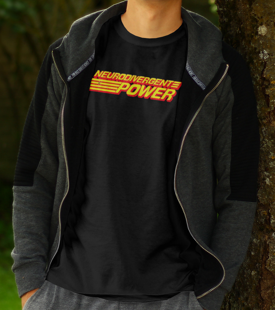 Neurodivergent Power Bold Yellow Red Stripes Empowerment T-Shirt