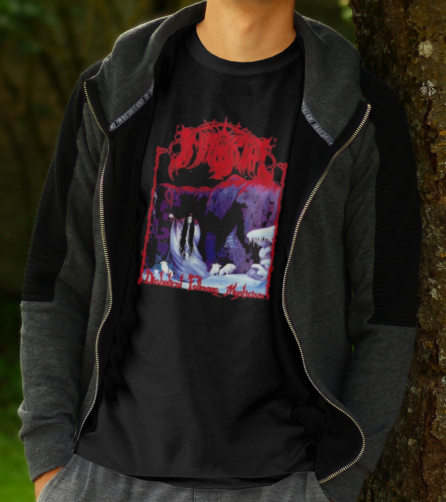 Immortal Diabolical Fullmoon Mysticism Red Logo Snowy Landscape Wraith And Wolves T-Shirt
