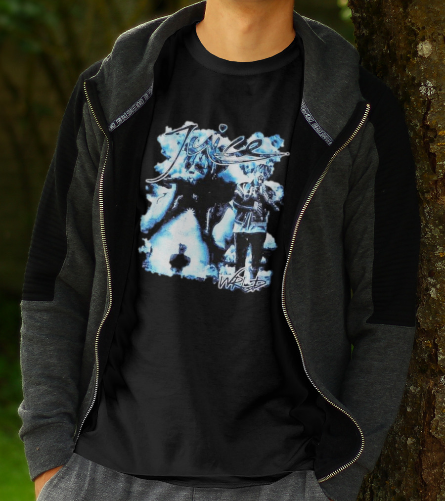 Juice Wrld Blue Collage With Signature Style Elements T-Shirt