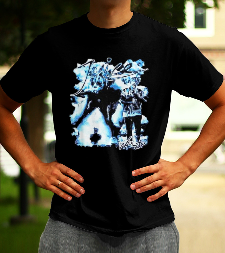Juice Wrld Blue Collage With Signature Style Elements T-Shirt