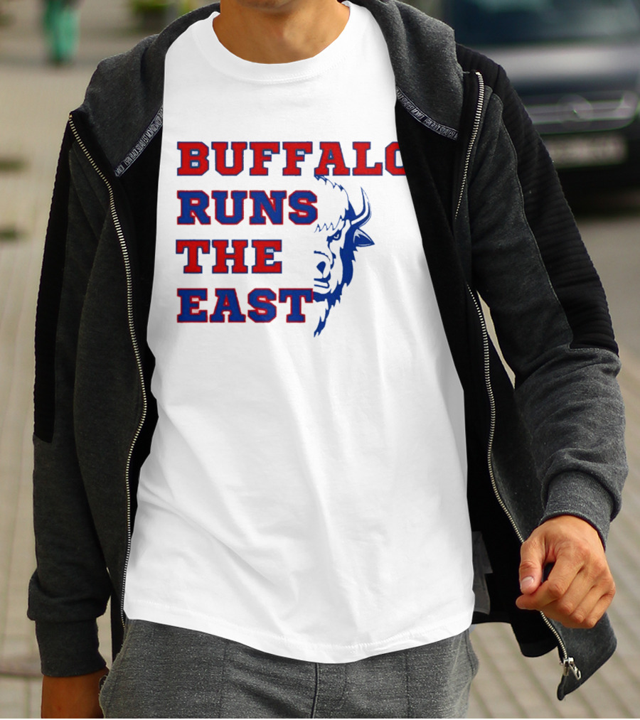 Buffalo Runs The East Bold Text With Buffalo T-Shirt