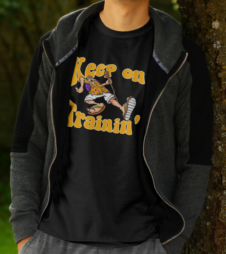 Master Roshi Keep On Trainin' Retro Style Sandals Hawaiian Shirt Cane T-Shirt