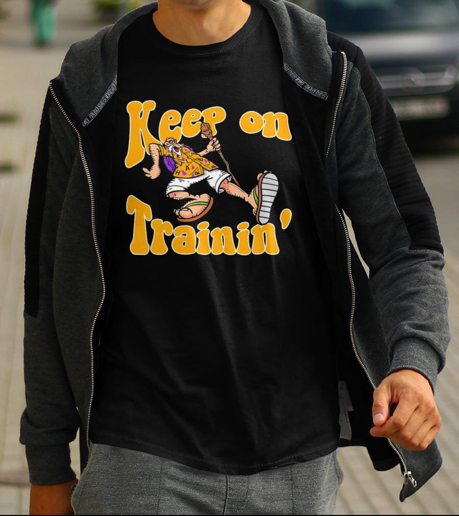 Master Roshi Keep On Trainin' Retro Style Sandals Hawaiian Shirt Cane T-Shirt