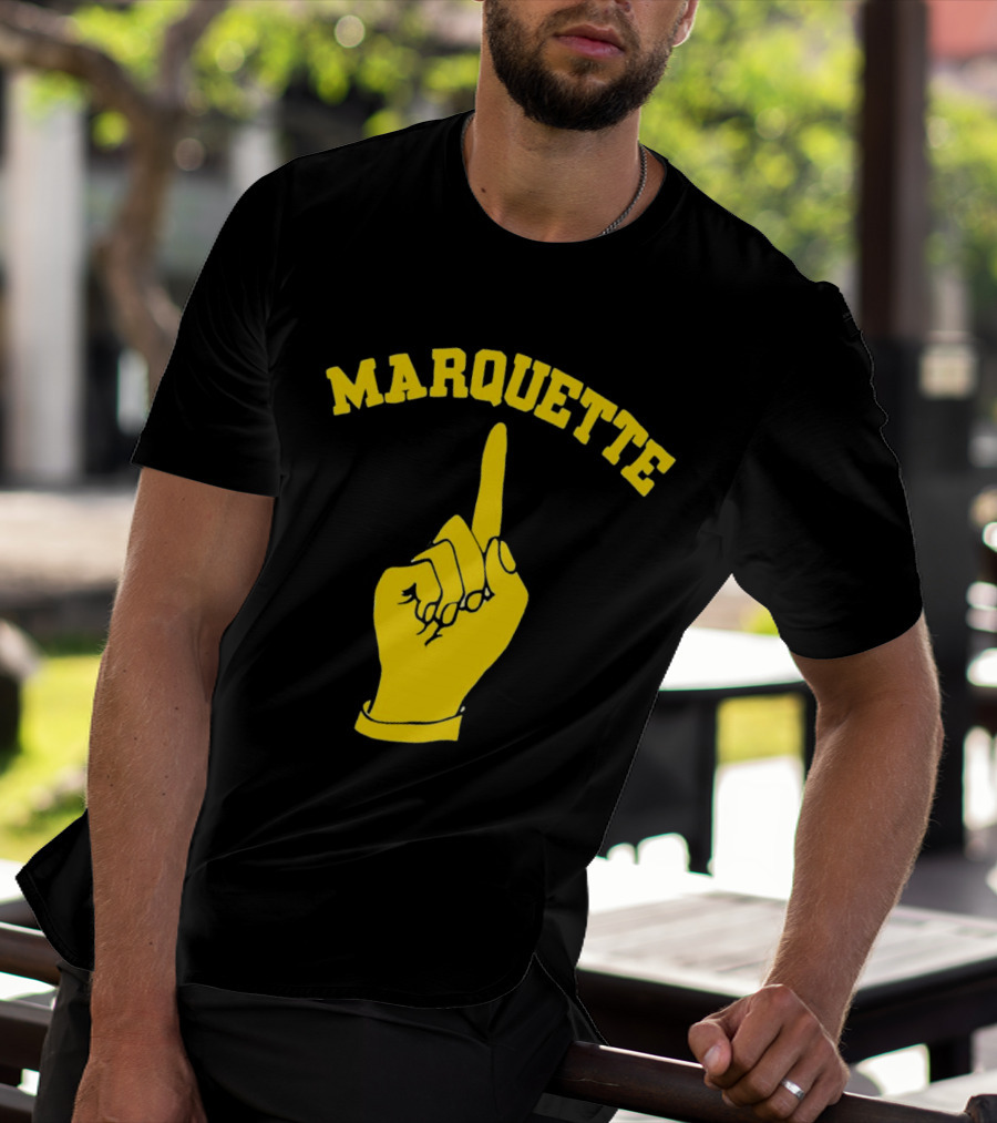 Marquette Yellow Number One Finger T-Shirt