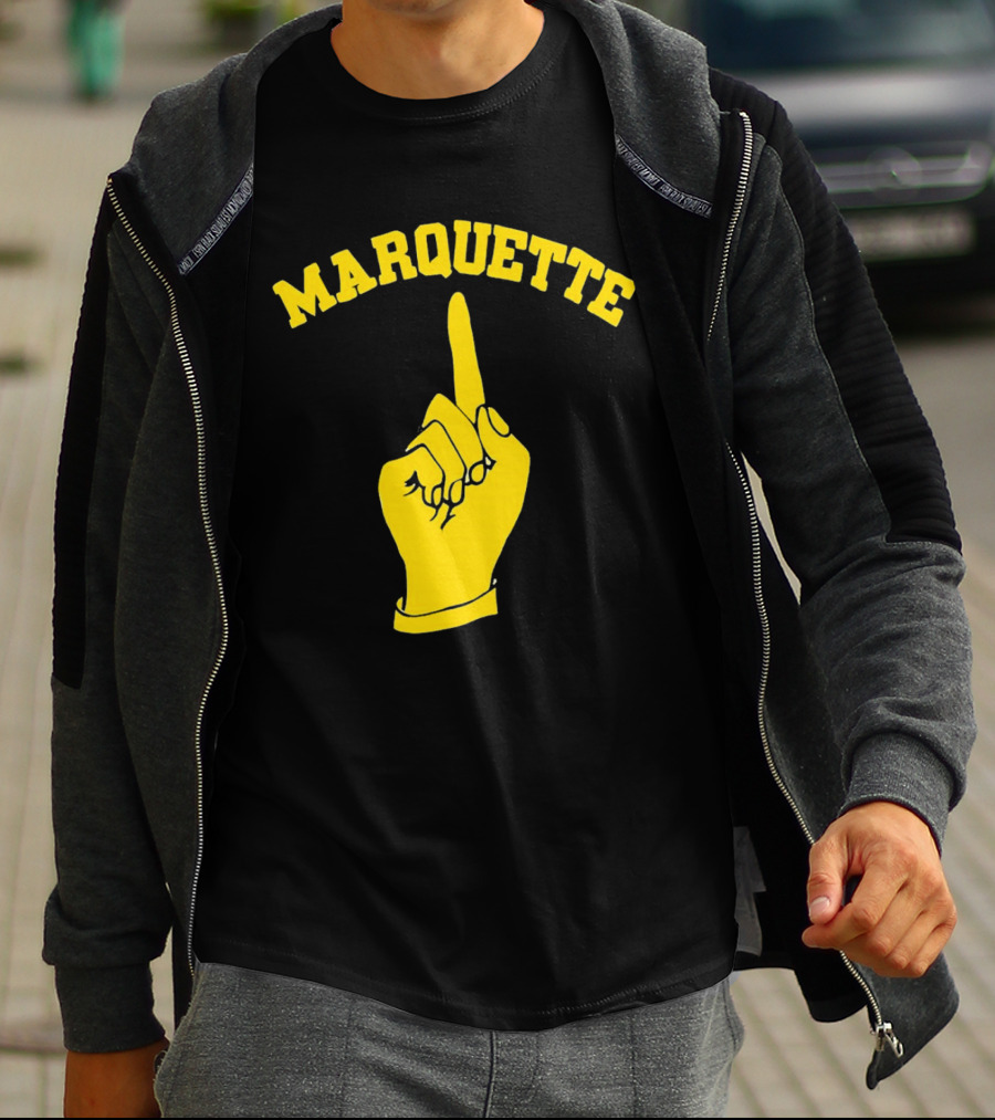 Marquette Yellow Number One Finger T-Shirt